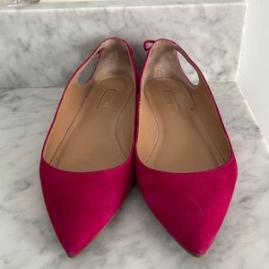 Aquazzura Forever Marilyn fuchsia suede flats